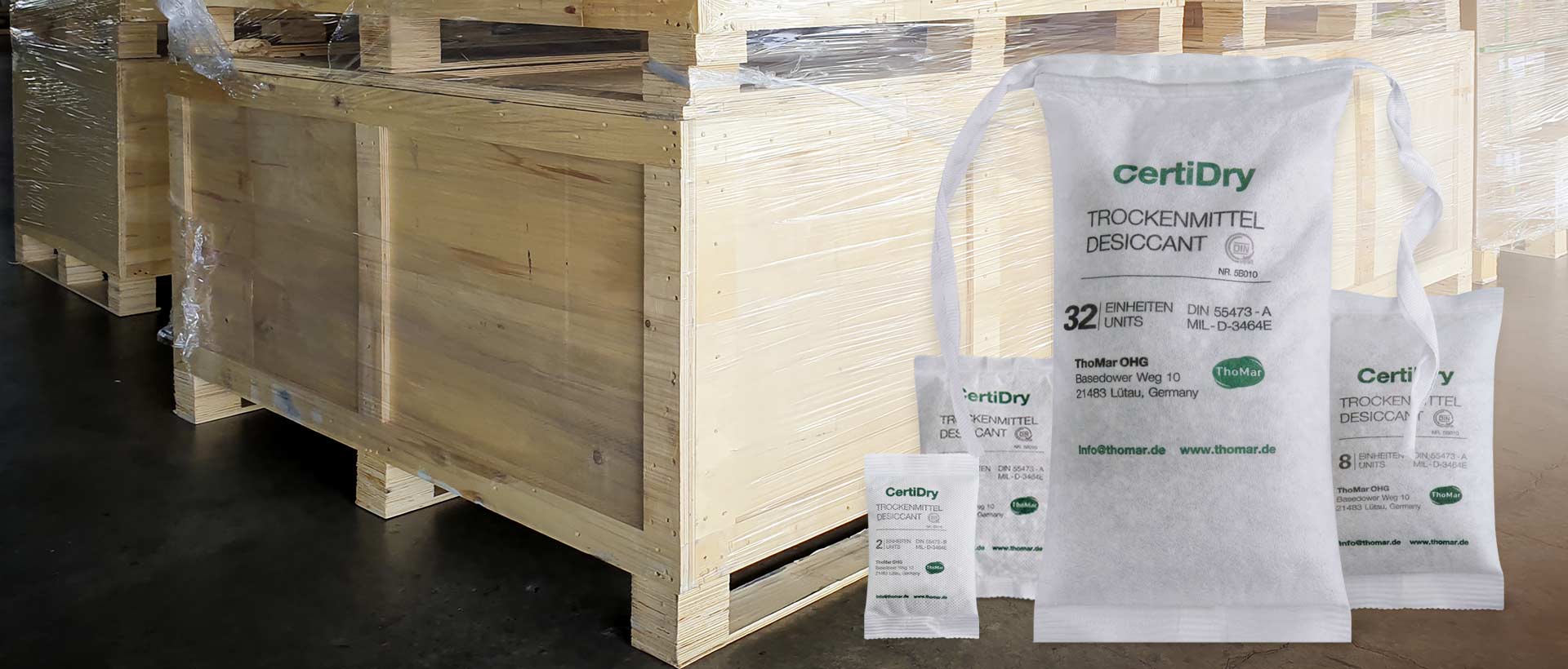 Desiccant according to DIN 55473 for export packaging