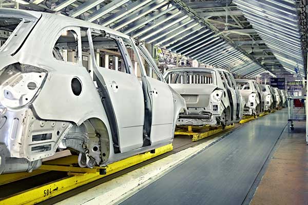 Production line in vehicle construction